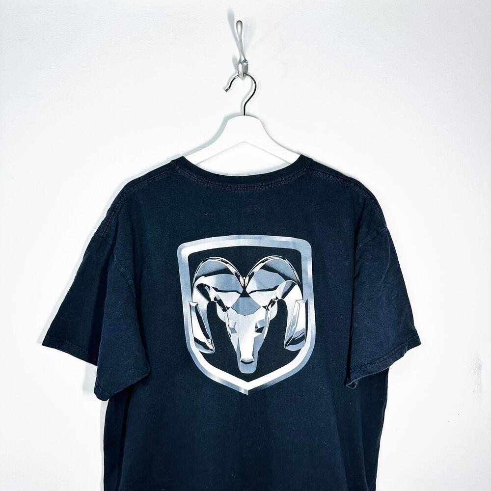 Dodge Ram Short Sleeve Graphic Logo T-Shirt Black Cotton Men Size XL - Picture 2 of 6